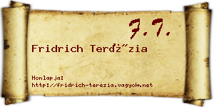 Fridrich Terézia névjegykártya