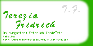 terezia fridrich business card